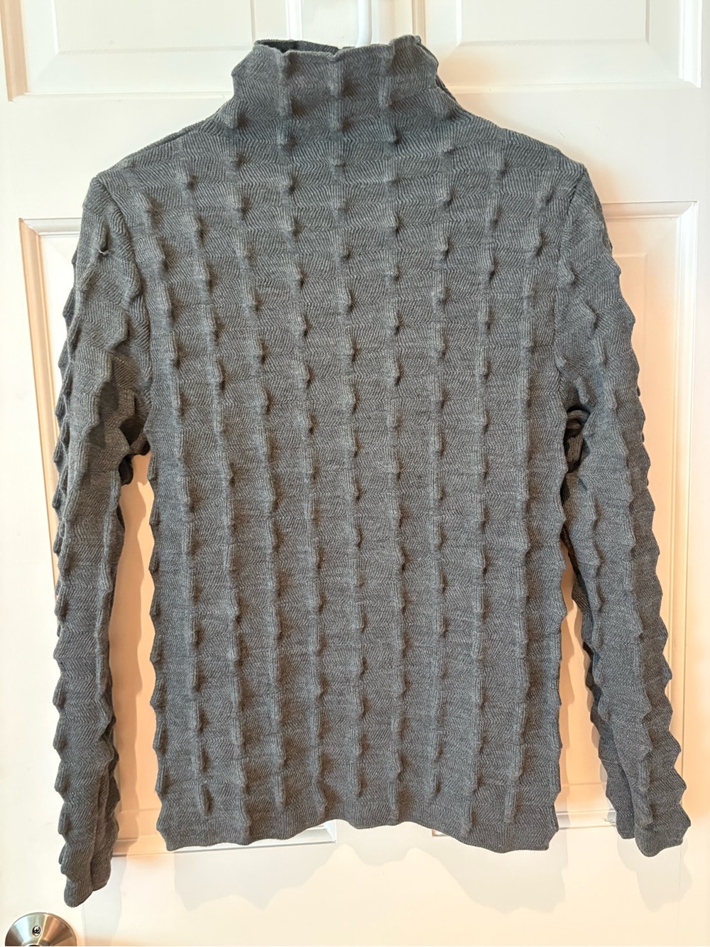 Zara Heather Grey Ribbed Turtleneck Sweater